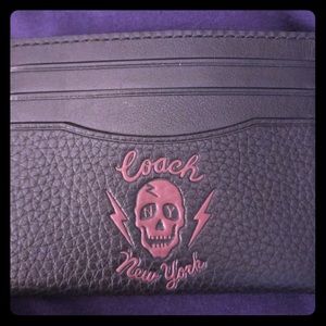 Coach 7 Card Slot Holder With Red Skull RARE FIND!